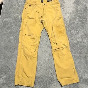 Kuhl Konfidant Air Pants Mens 34 x32   Yellow Brown Vented Lightweight  ***